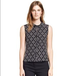 Tory Burch Black & White sleeveless silk top